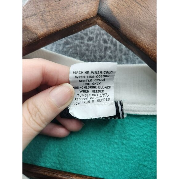 VTG Bon Worth Womens Green Embroidered Cardinal Fleece Snap-Front Cardigan Size - Picture 3 of 5